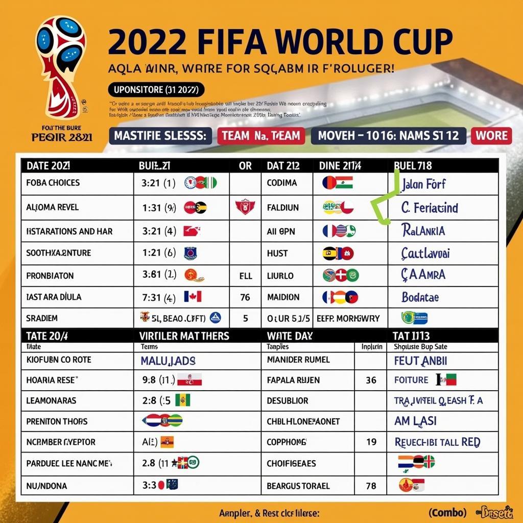 Lịch thi đấu World Cup 2022