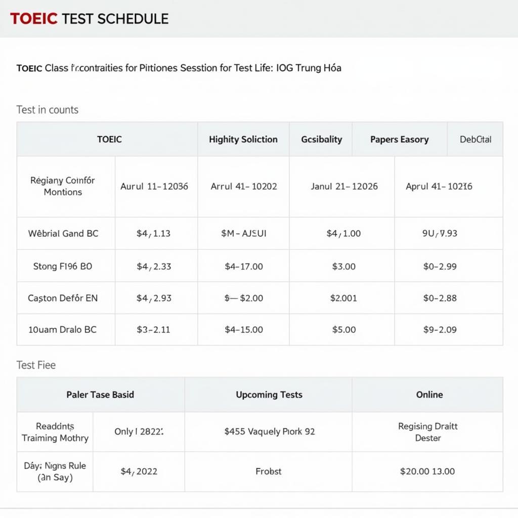 Lịch thi IIG Trung Hòa TOEIC