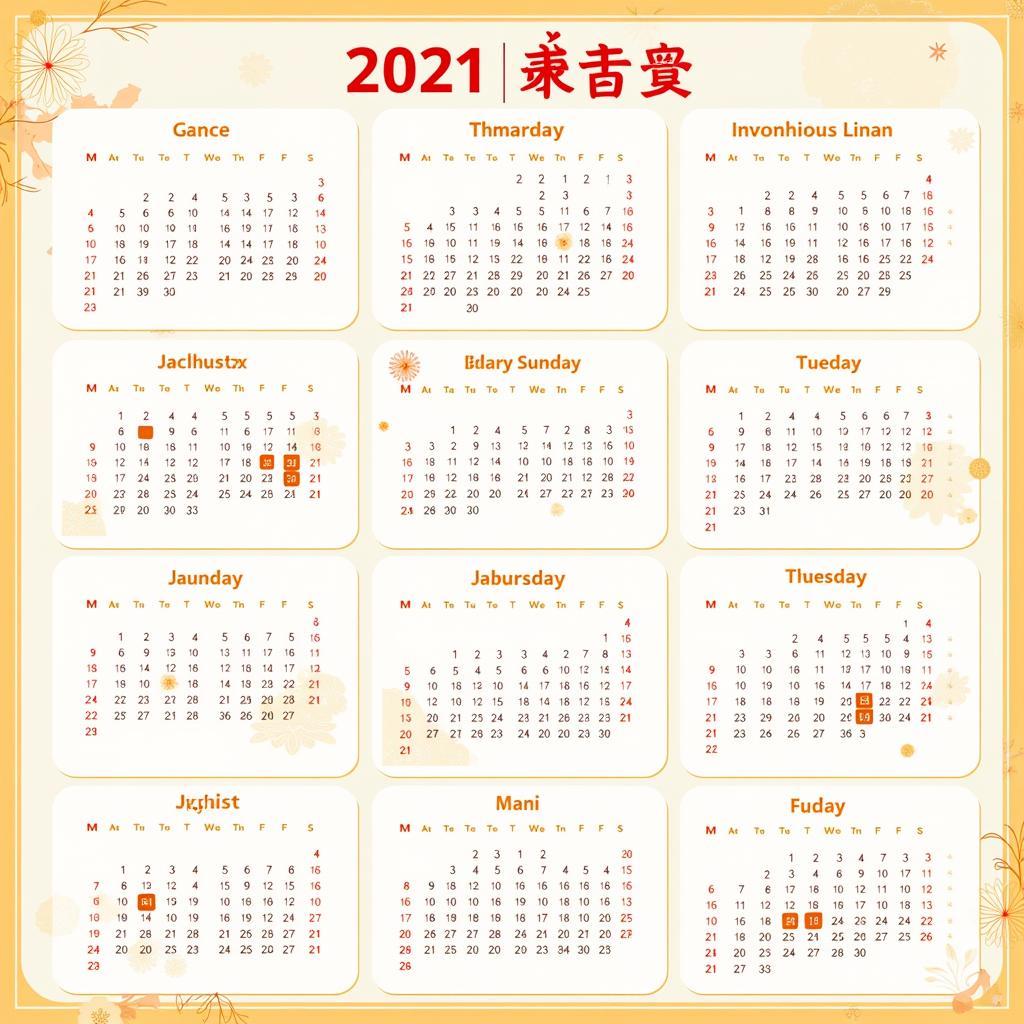 Calendar 2021