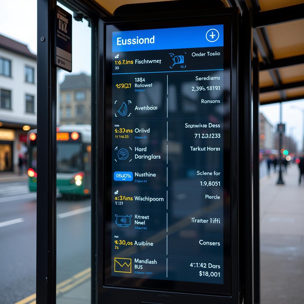 Modern bus schedule board