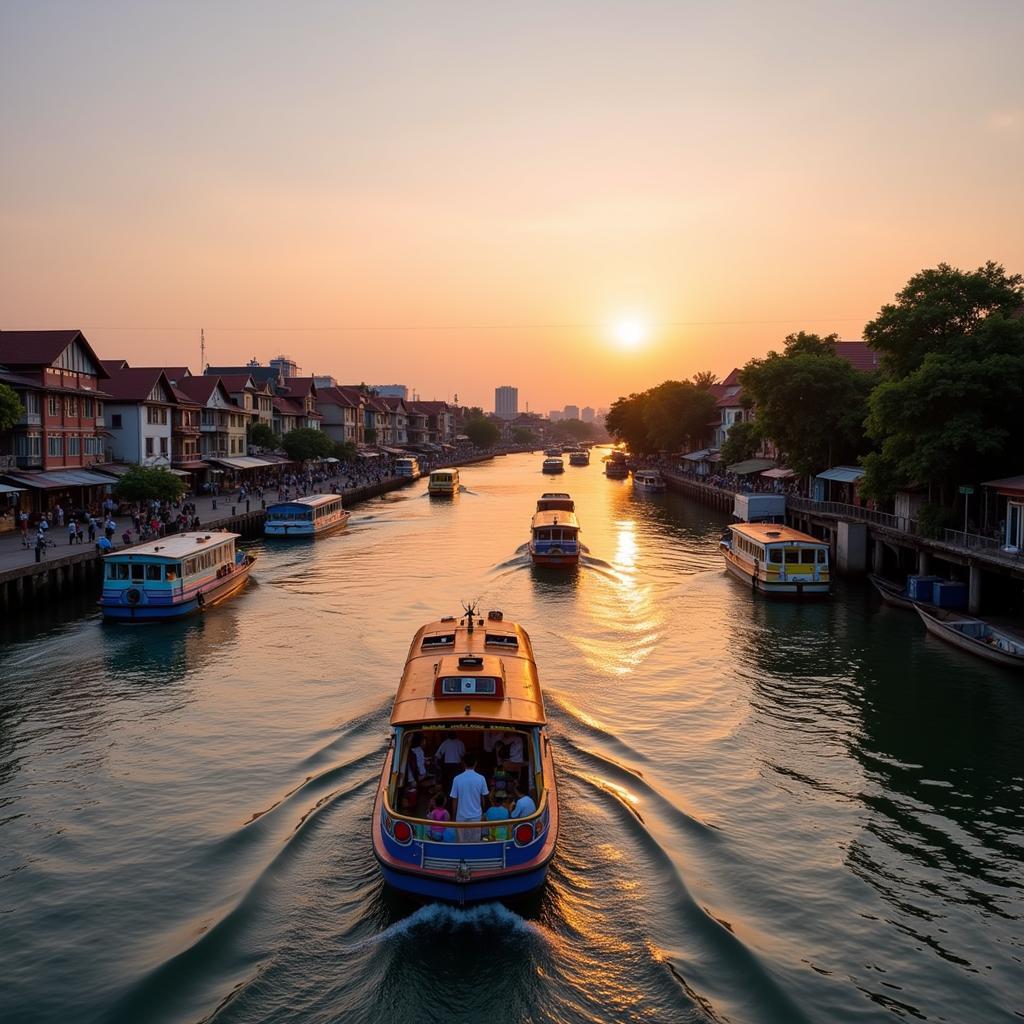 Malacca River at sunset