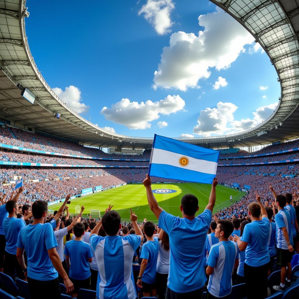 Người hâm mộ Argentina cổ vũ