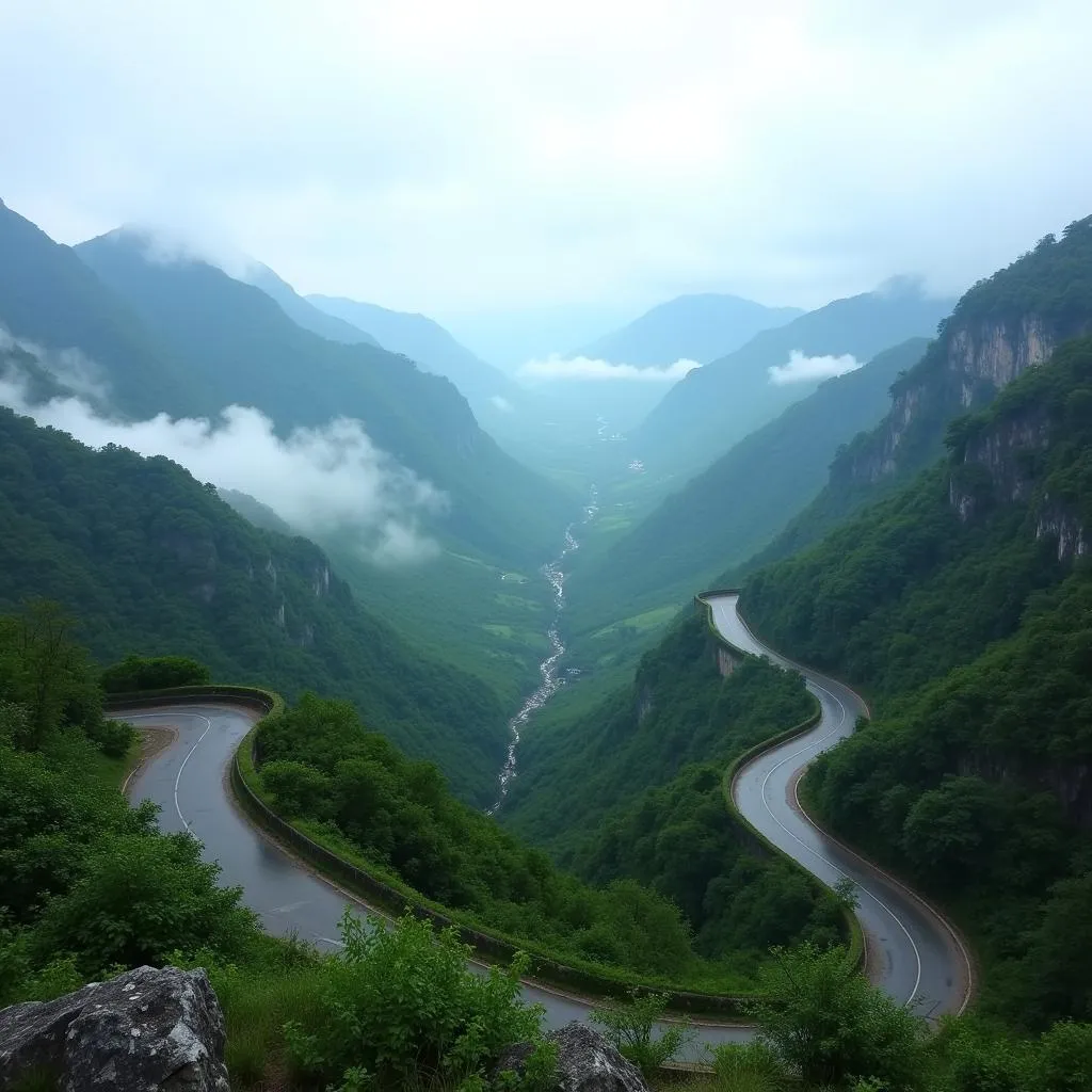 Ô Quy Hồ - Hà Giang - Đường uốn lượn