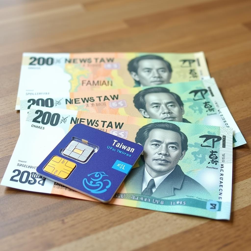 Taiwan currency and sim card