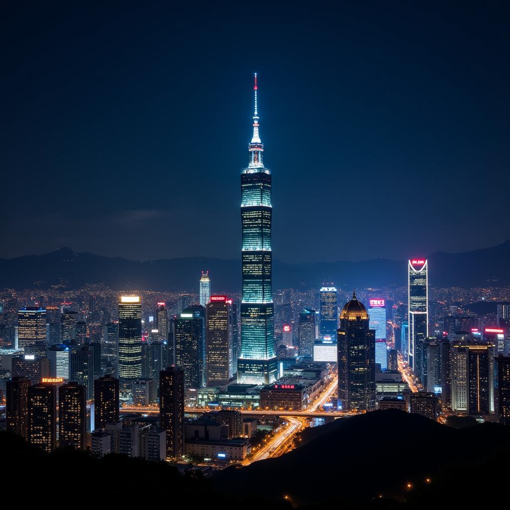 Taipei 101 Tower at night