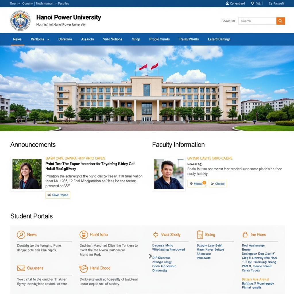 Website Đại Học Điện Lực Hà Nội