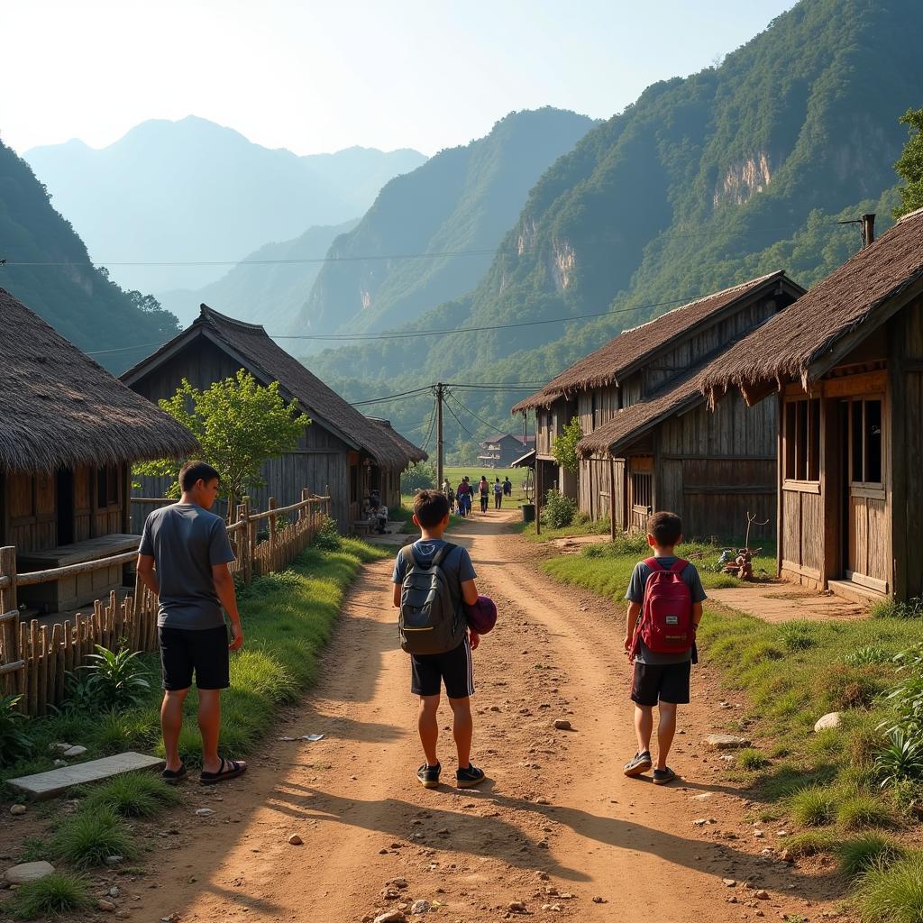 Bản Áng Mộc Châu tháng 1 dương lịch, một bản làng của người Thái, nơi du khách có thể tìm hiểu về văn hóa, phong tục tập quán của người dân địa phương.