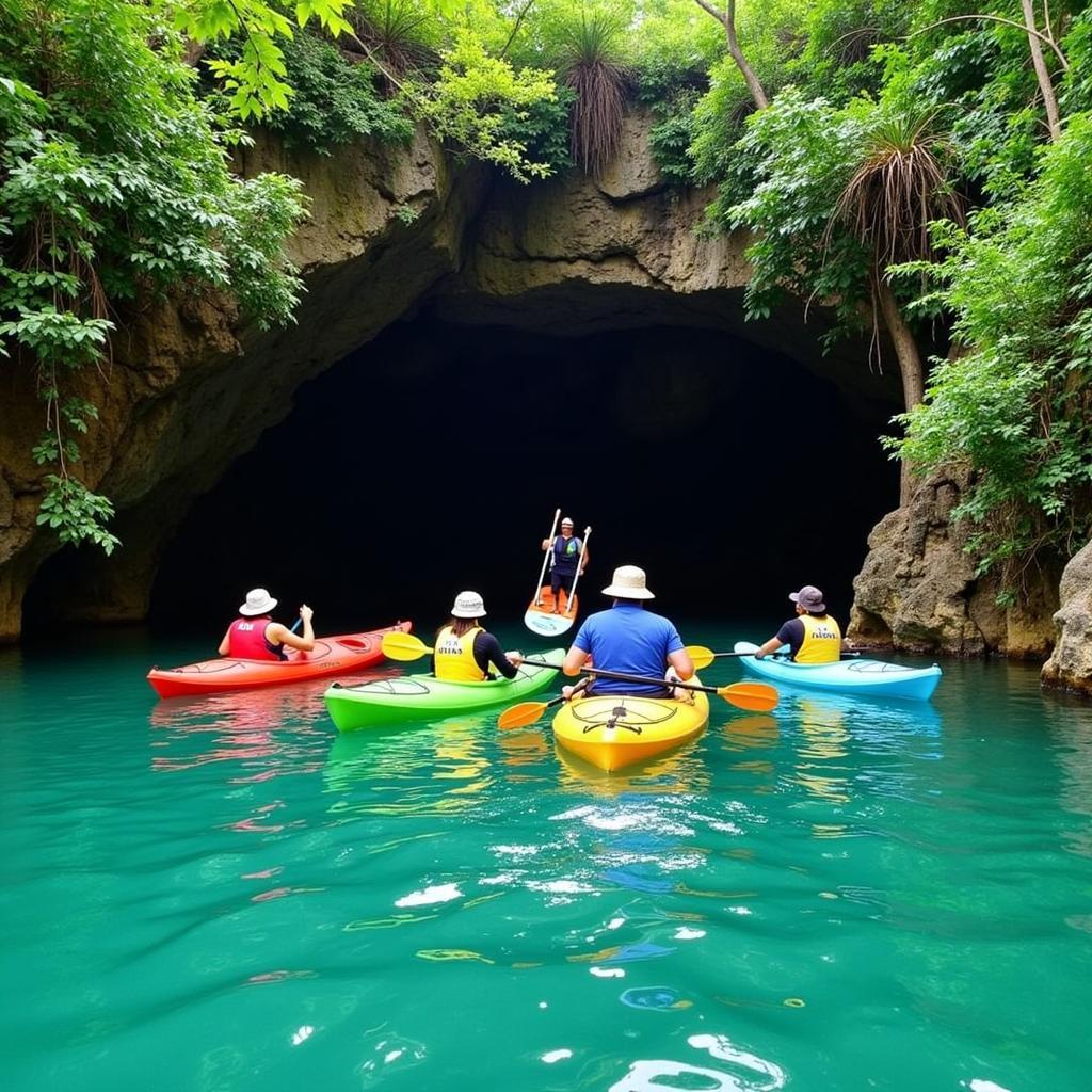 Trải nghiệm chèo thuyền kayak tại Hang Phượng Hoàng