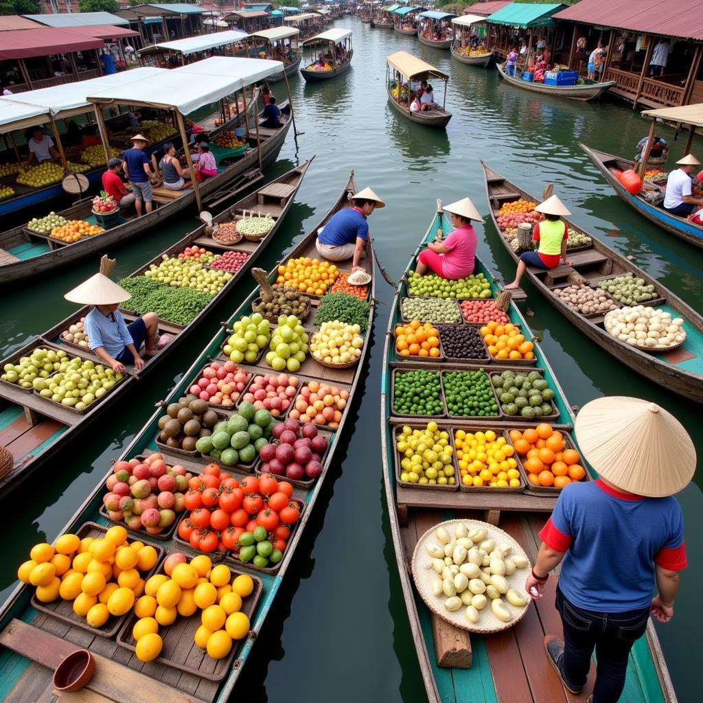 Chợ nổi Cái Răng Cần Thơ nhộn nhịp