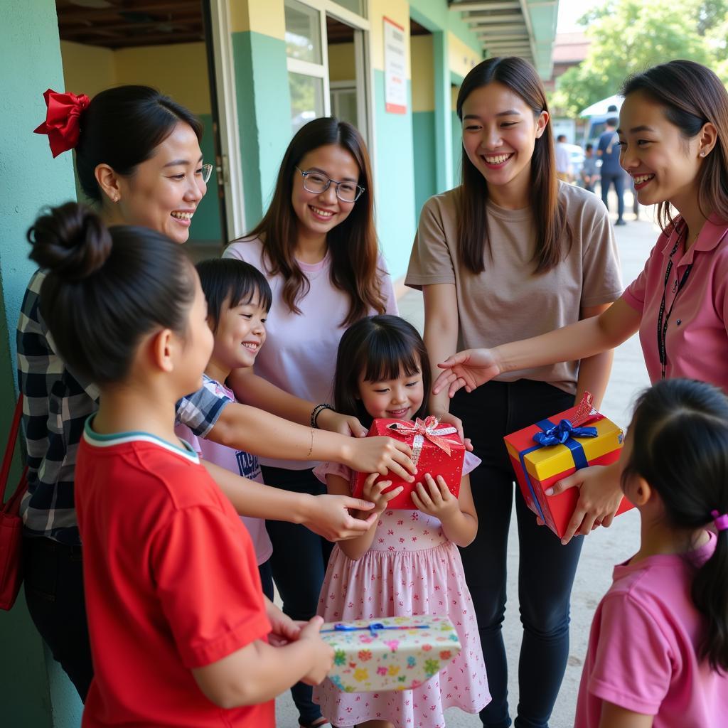 Tặng quà cho trẻ em tại Vũng Tàu