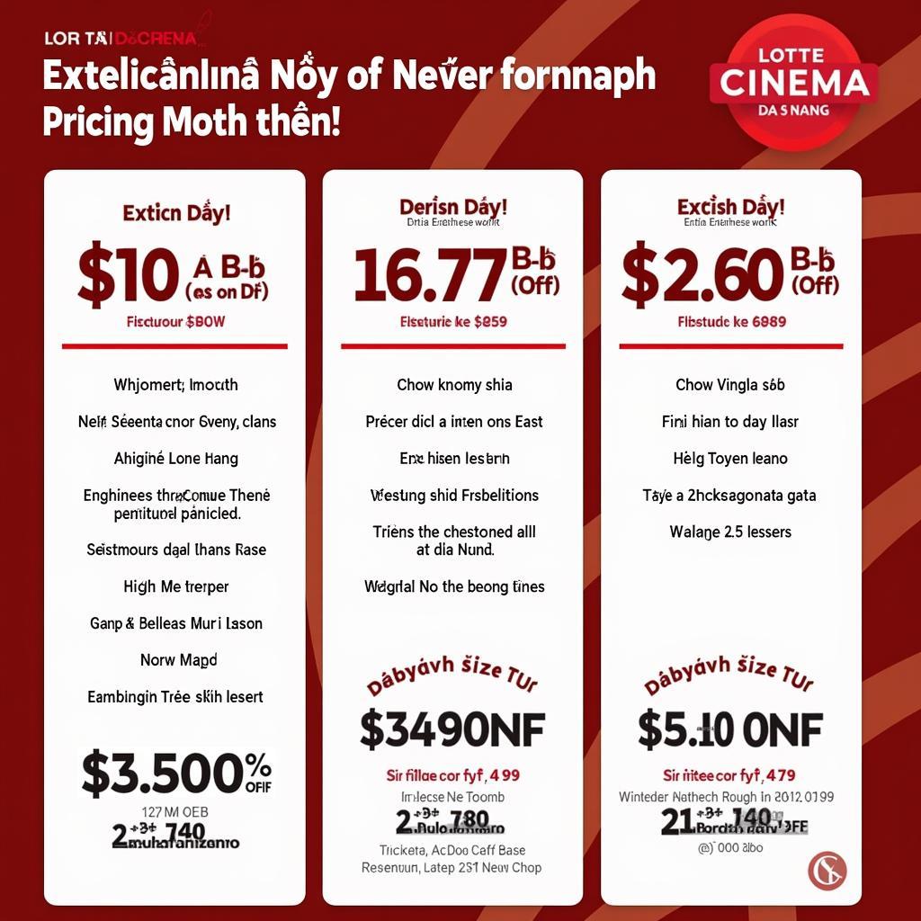 Giá vé và ưu đãi Lotte Cinema Đà Nẵng