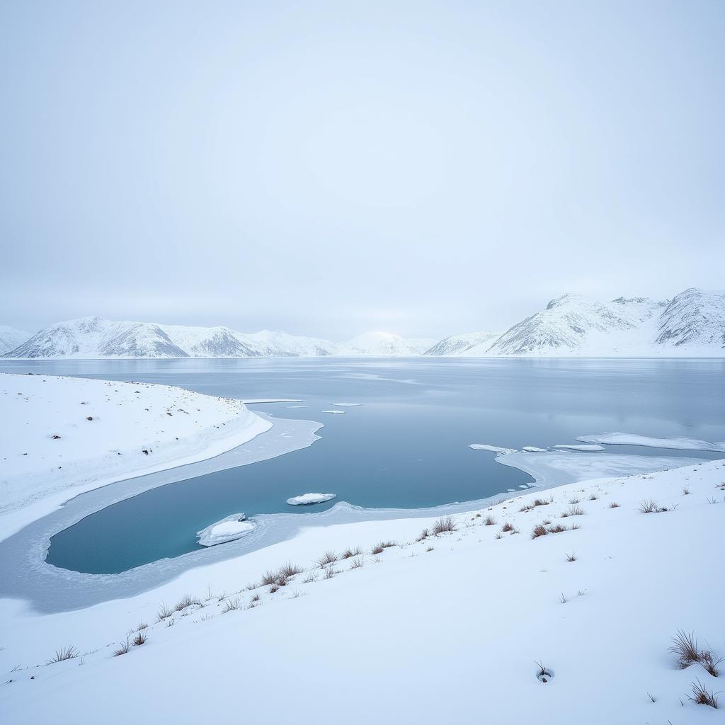 Hồ Baikal Siberia Nga mùa đông tuyết trắng bao phủ