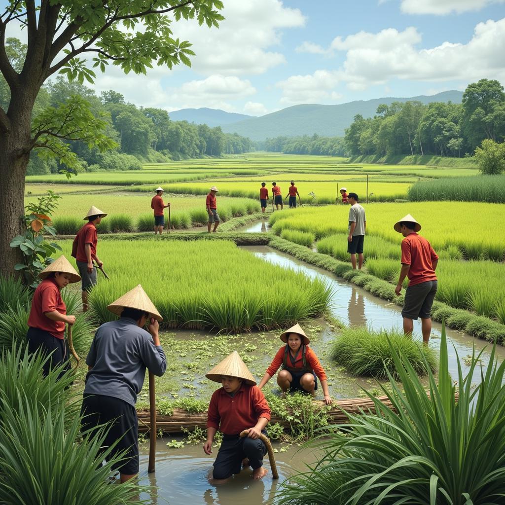 Hình ảnh khai phá đất phù sa Nam Bộ