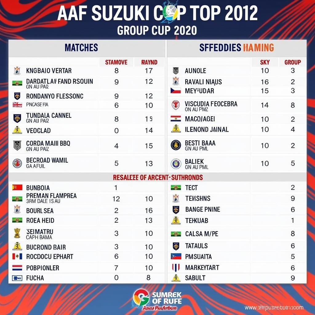 Lịch thi đấu vòng bảng AFF Suzuki Cup 2020