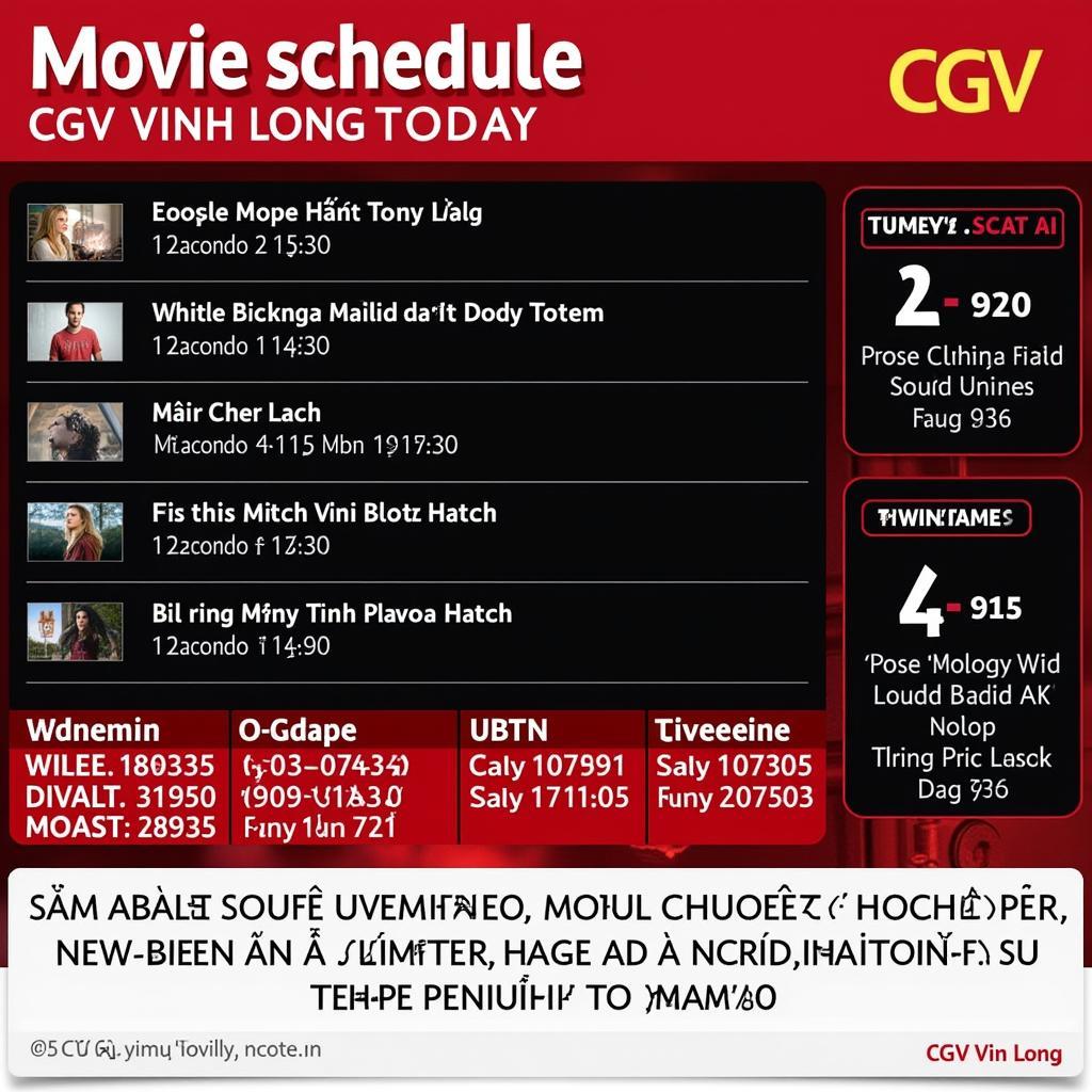 Lịch chiếu phim CGV Vĩnh Long hôm nay