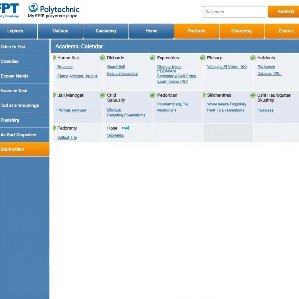 Lịch học FPT Polytechnic trên website