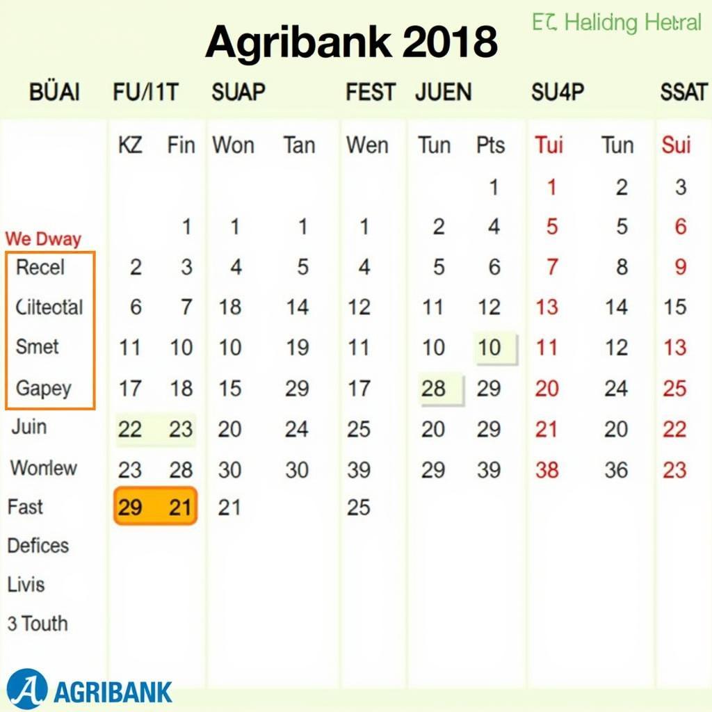 Lịch nghỉ Tết Agribank 2018