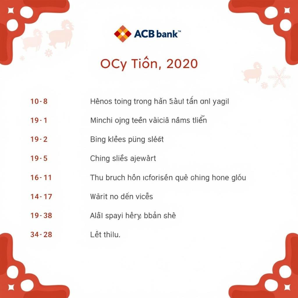 Lịch Nghỉ Tết Ngân Hàng ACB