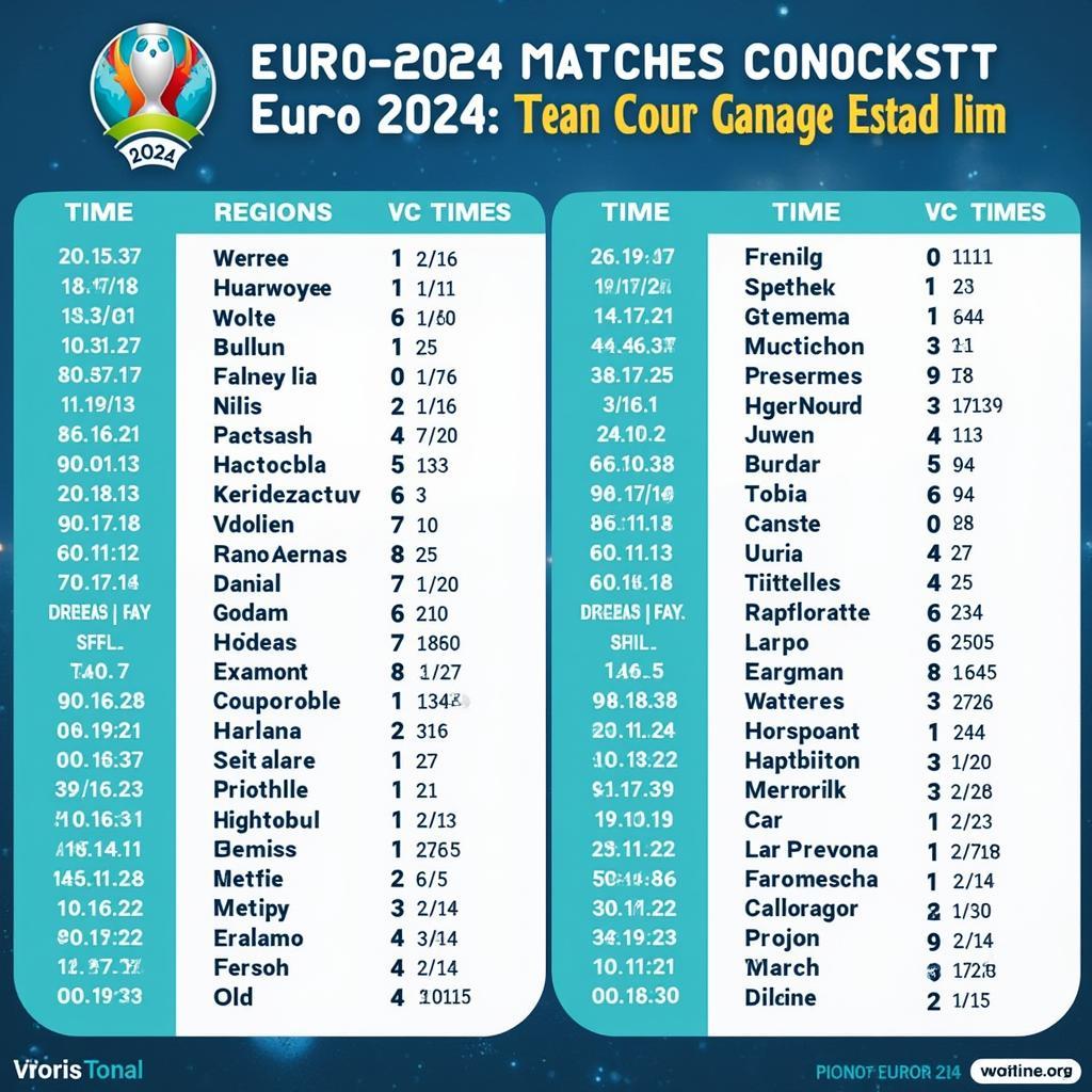 Lịch phát sóng Euro 24: Kênh truyền hình