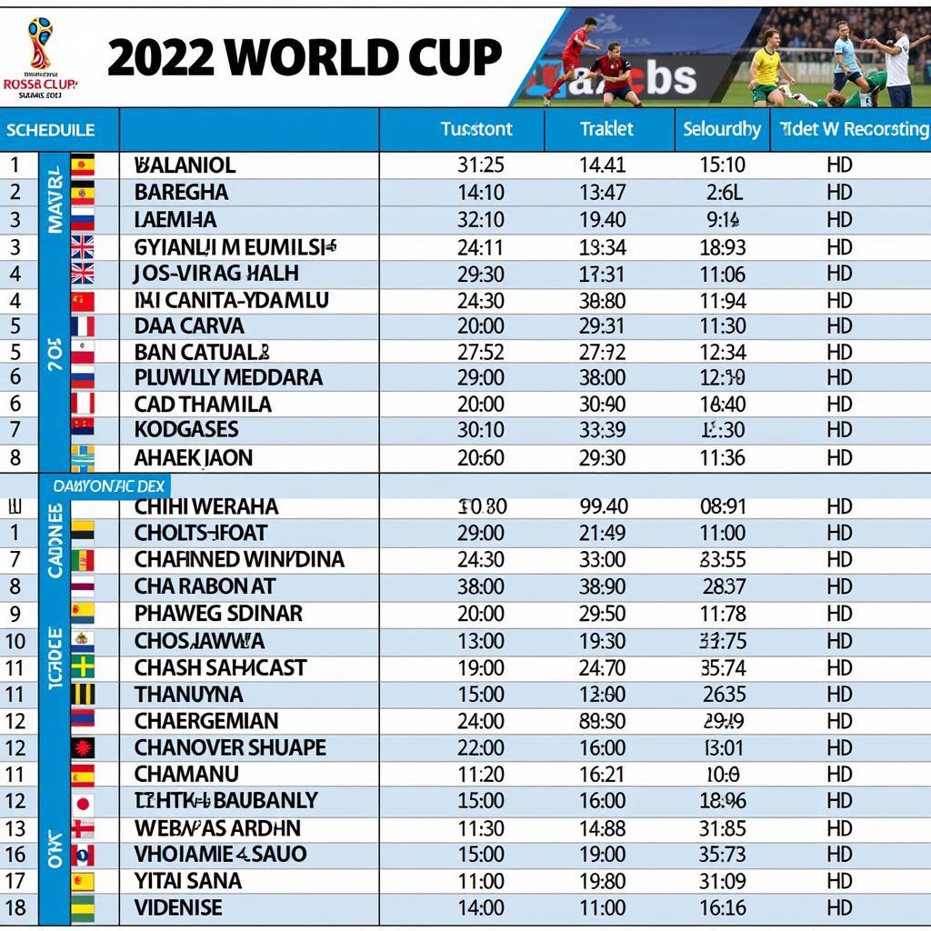 Lịch phát sóng World Cup 2022 trên VTV: Bảng thông tin chi tiết