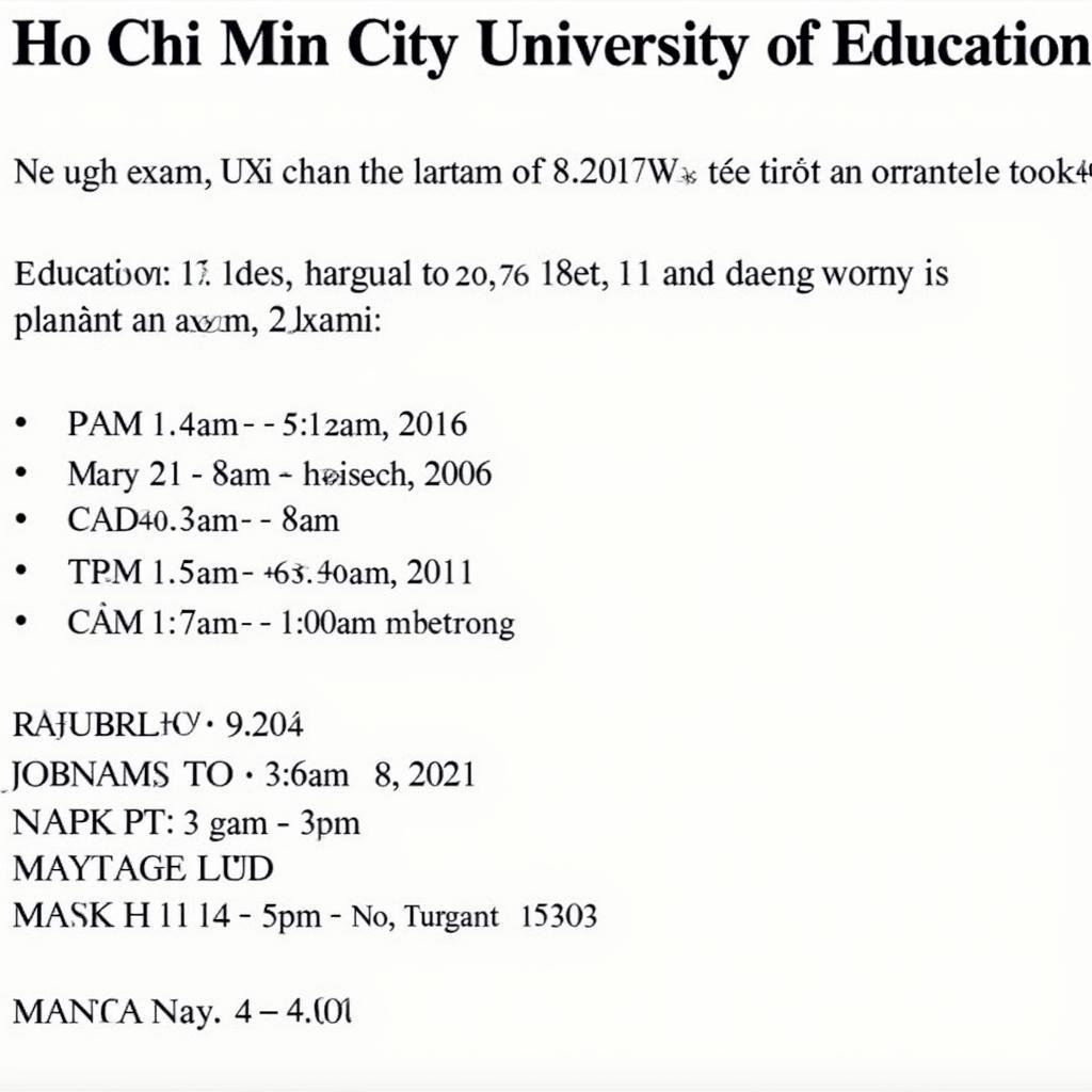 Lịch Thi Trường Đại Học Sư Phạm TPHCM: Thông Tin Cập Nhật