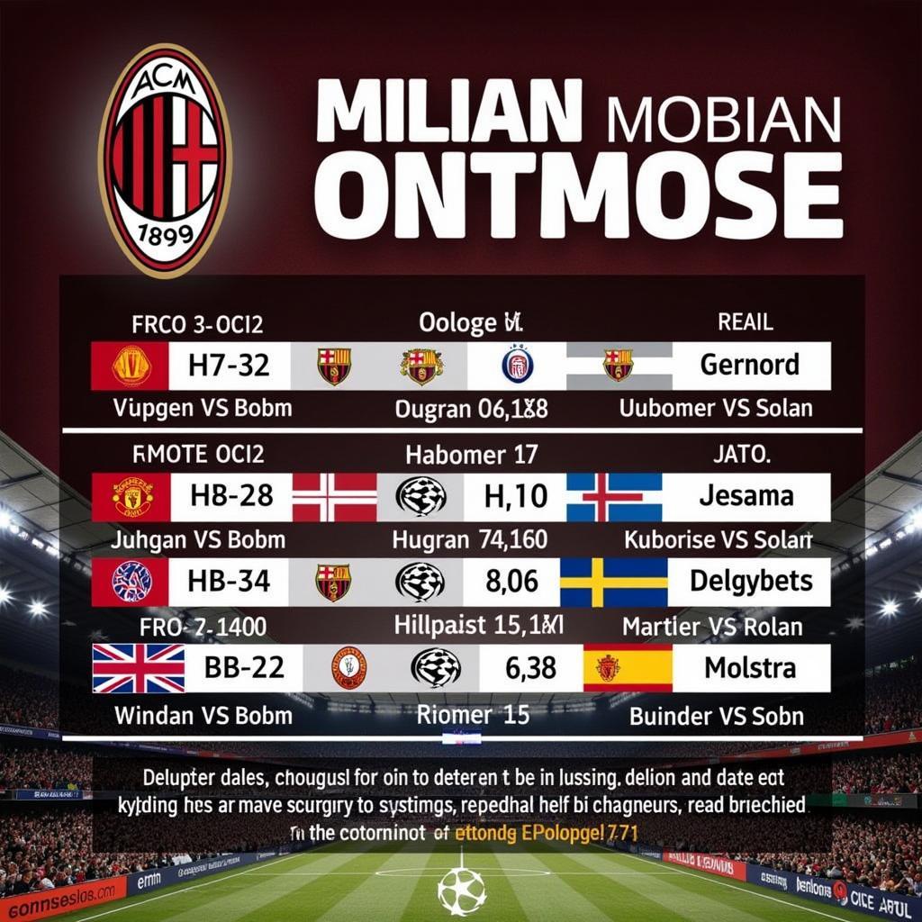 Lịch thi đấu AC Milan Champions League