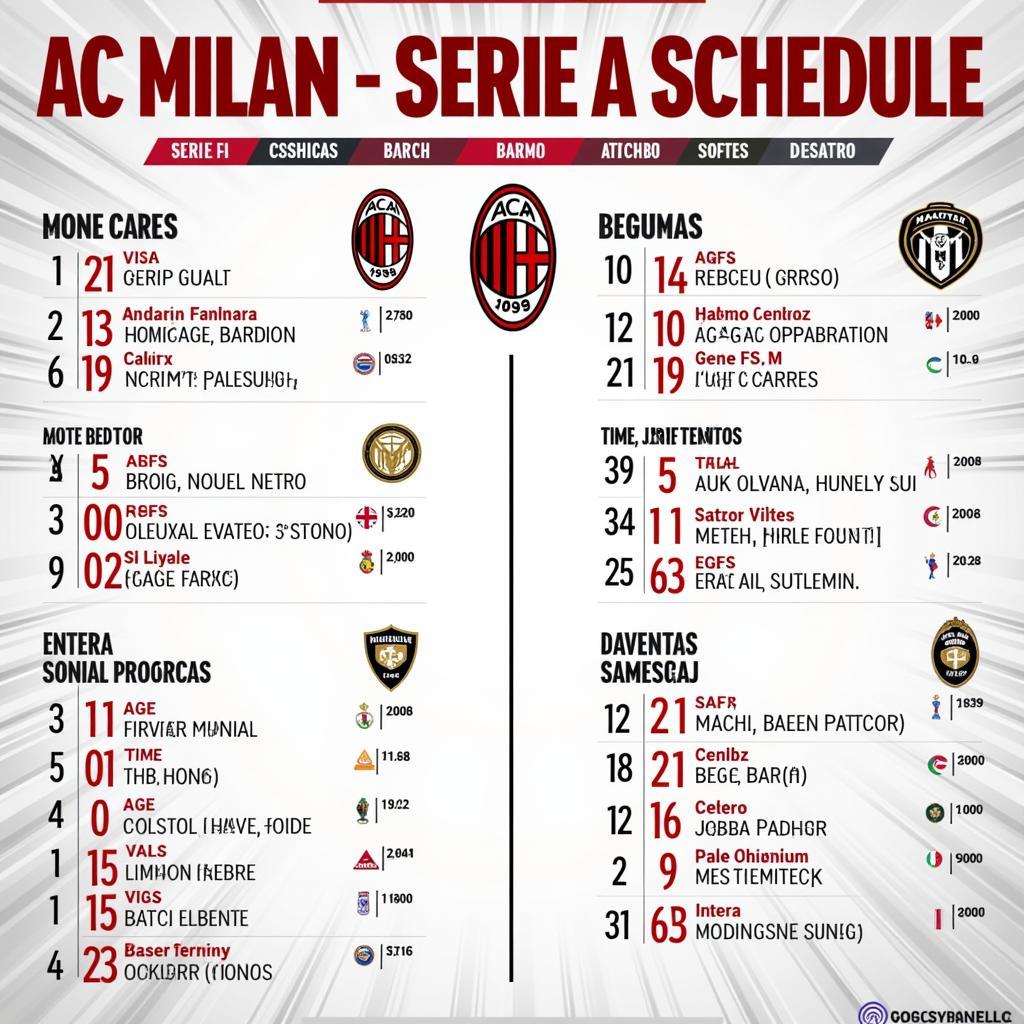 Lịch thi đấu AC Milan Serie A