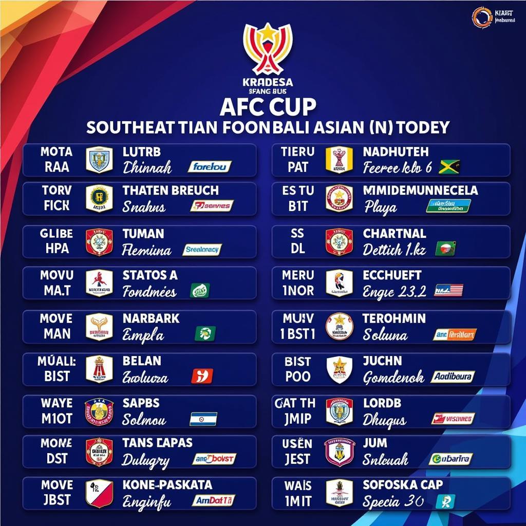 Lịch thi đấu AFC Cup khu vực Đông Nam Á