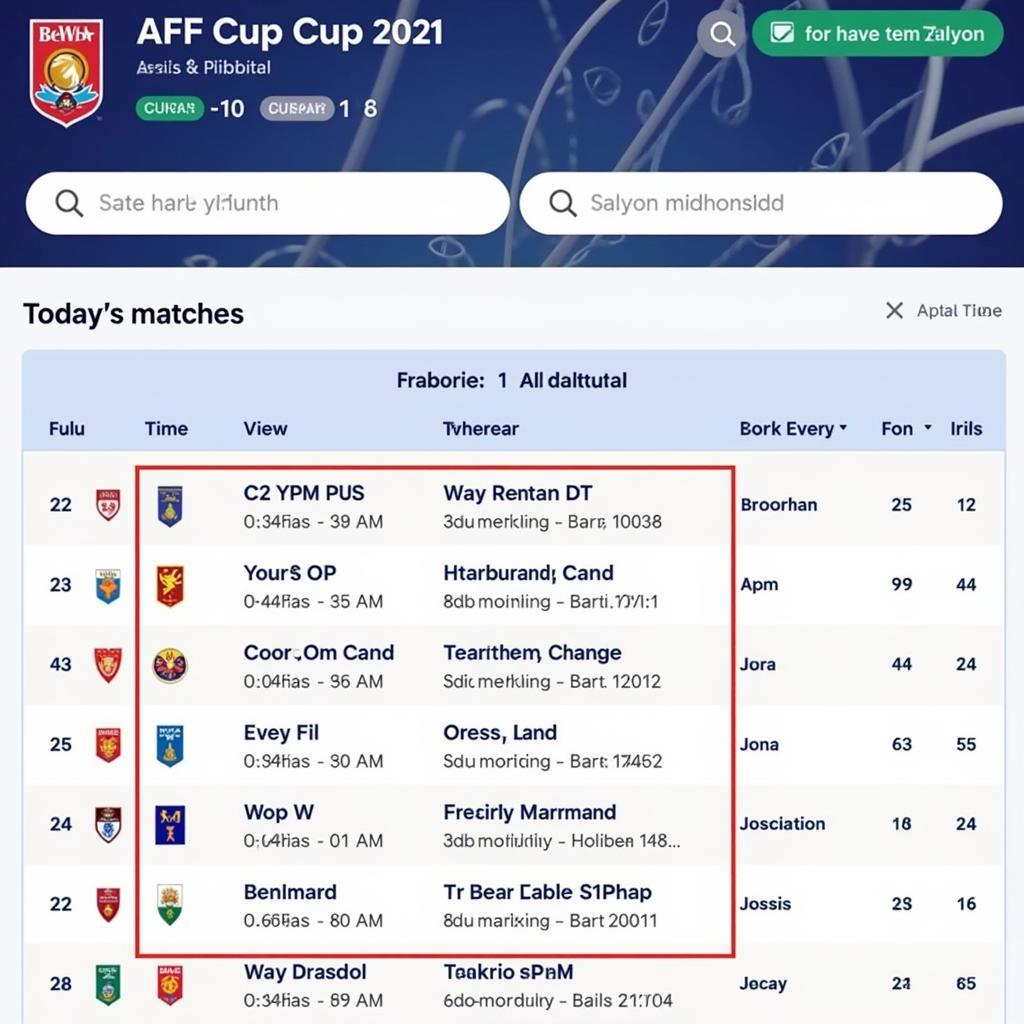 Lịch thi đấu AFF Cup 2021 hôm nay