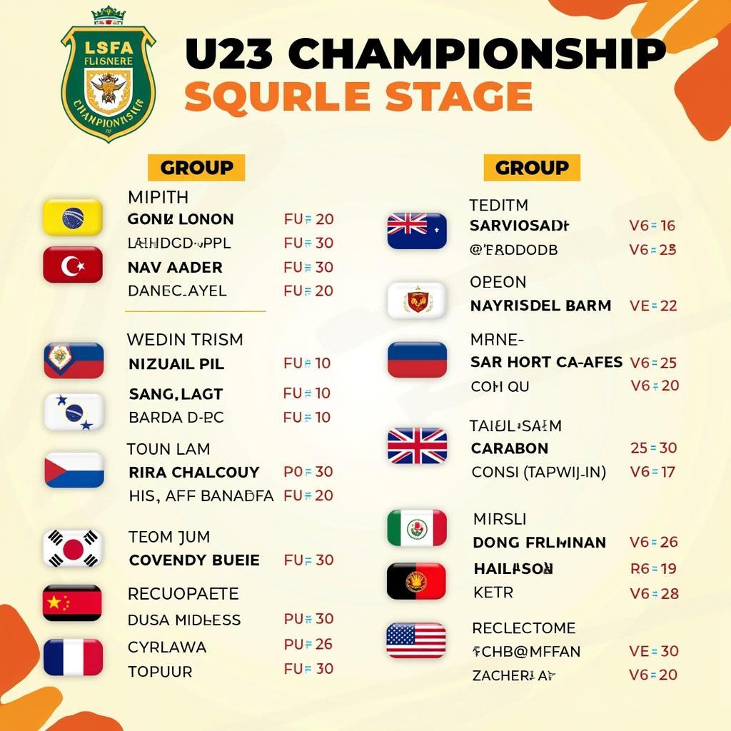 Lịch thi đấu AFF U23 Championship 2022 - Bảng đấu