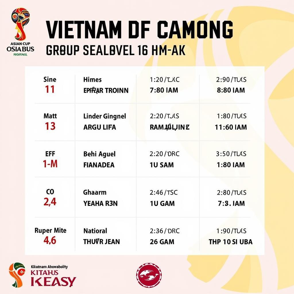 Lịch Thi Đấu Asian Cup Của Việt Nam