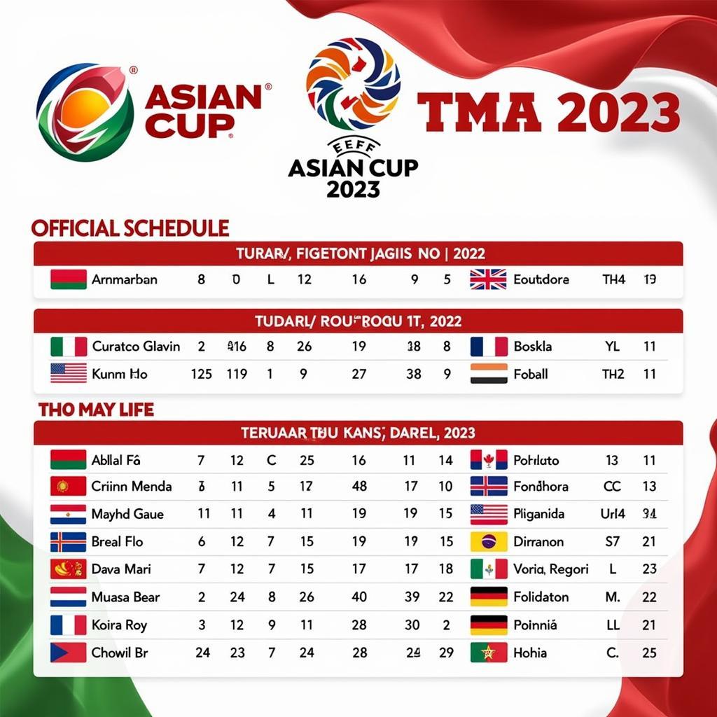 Lịch Thi Đấu Bóng Đá Asian Cup 2023