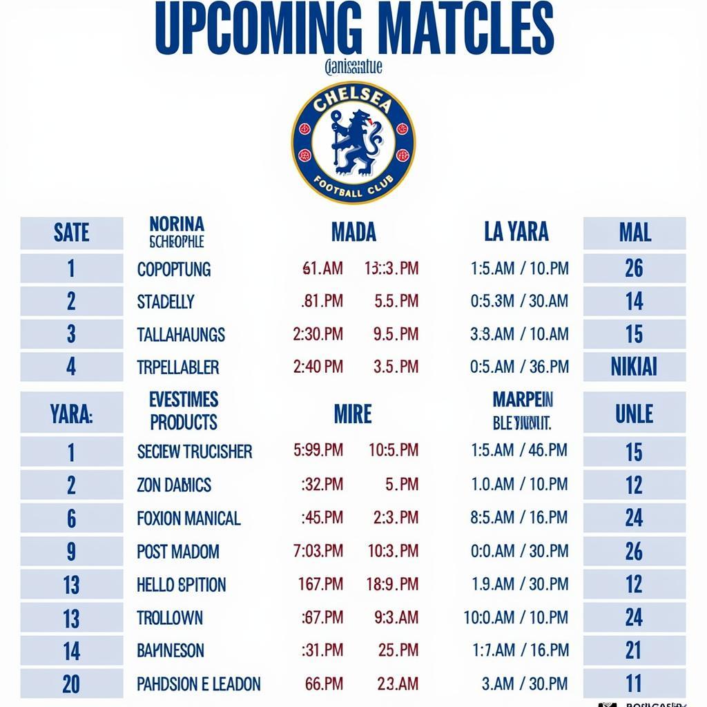 Lịch Thi Đấu Bóng Đá Chelsea: Cập Nhật Mới Nhất