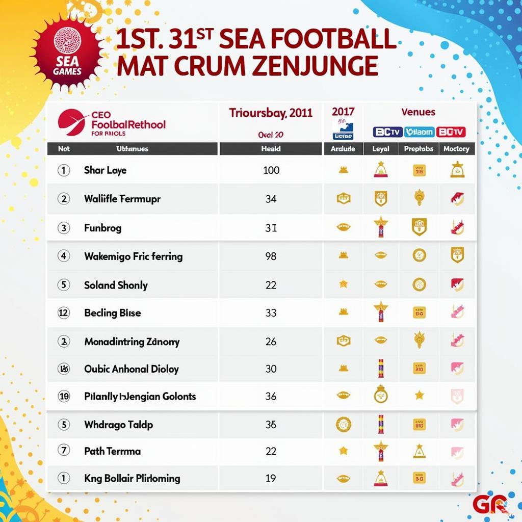 Lịch thi đấu bóng đá nam Sea Games 31