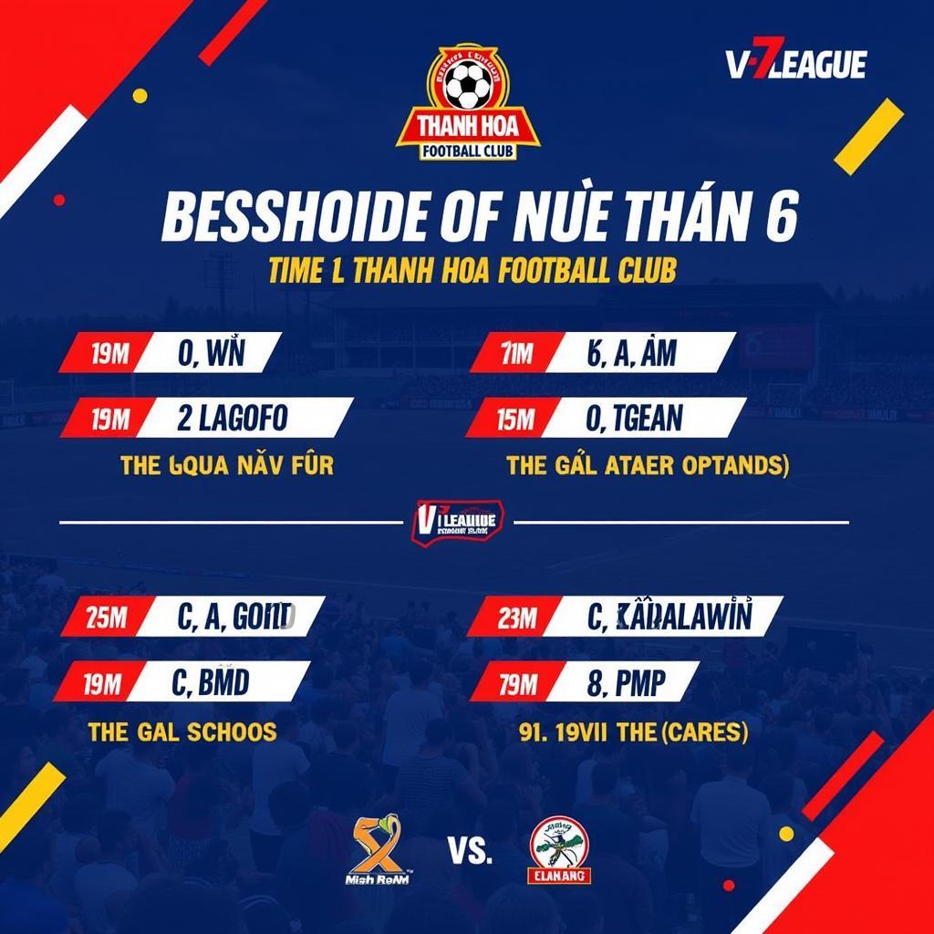 Lịch thi đấu CLB Thanh Hóa tại V-League