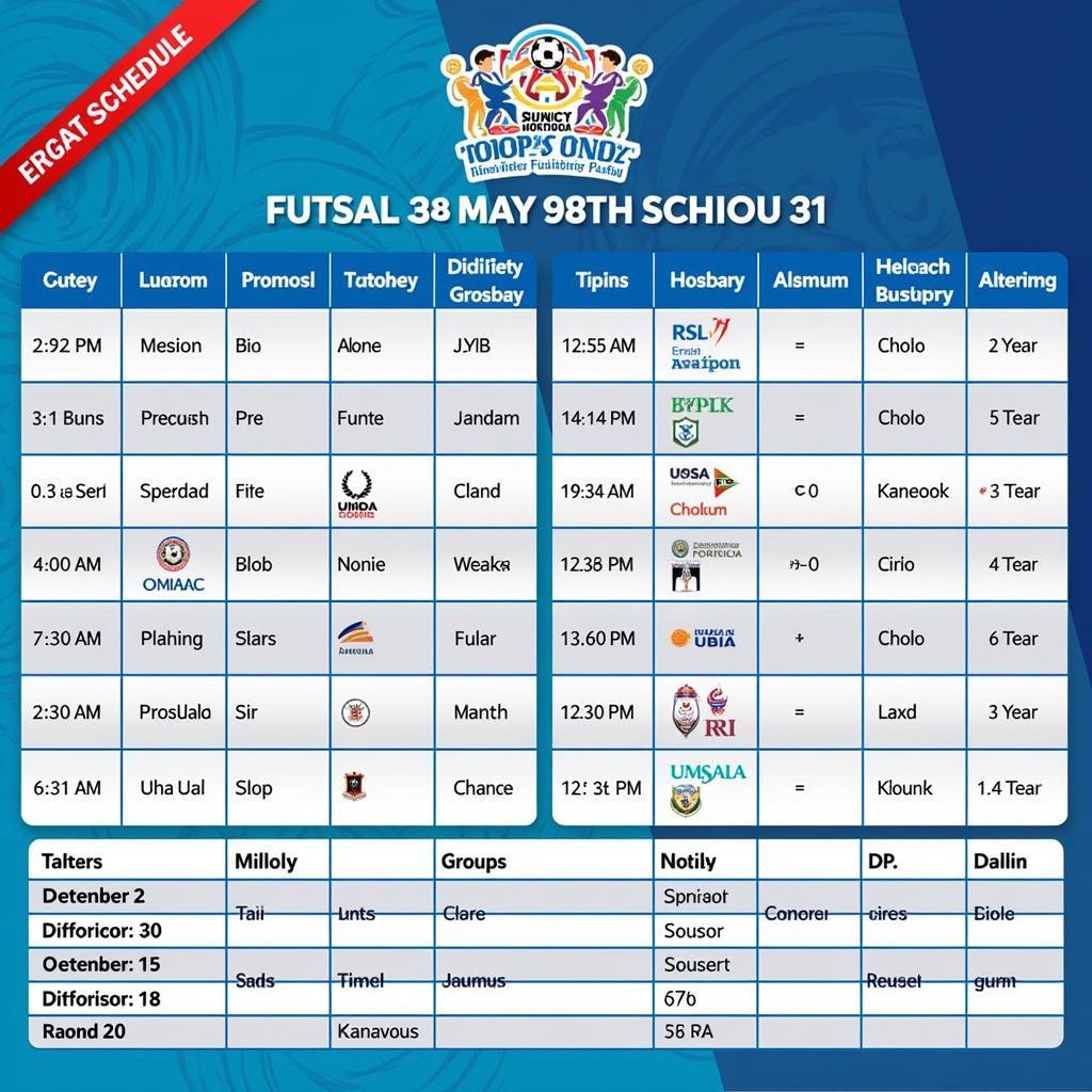 Lịch thi đấu Futsal SEA Games 31 - Bảng đấu