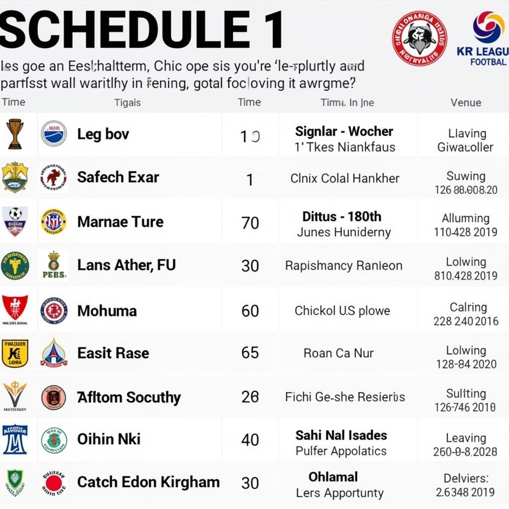 Lịch thi đấu K League 1 chi tiết