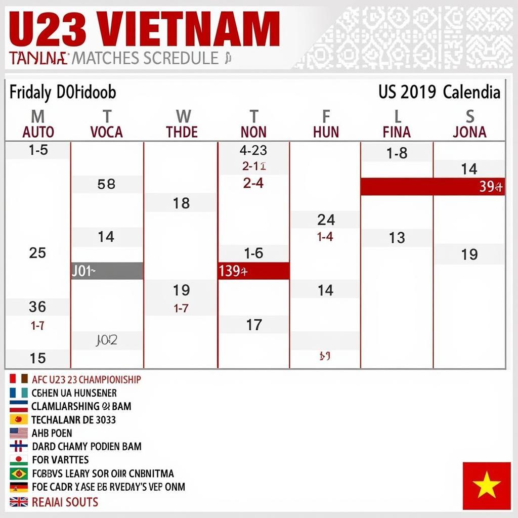 Lịch thi đấu U23 Việt Nam hôm nay