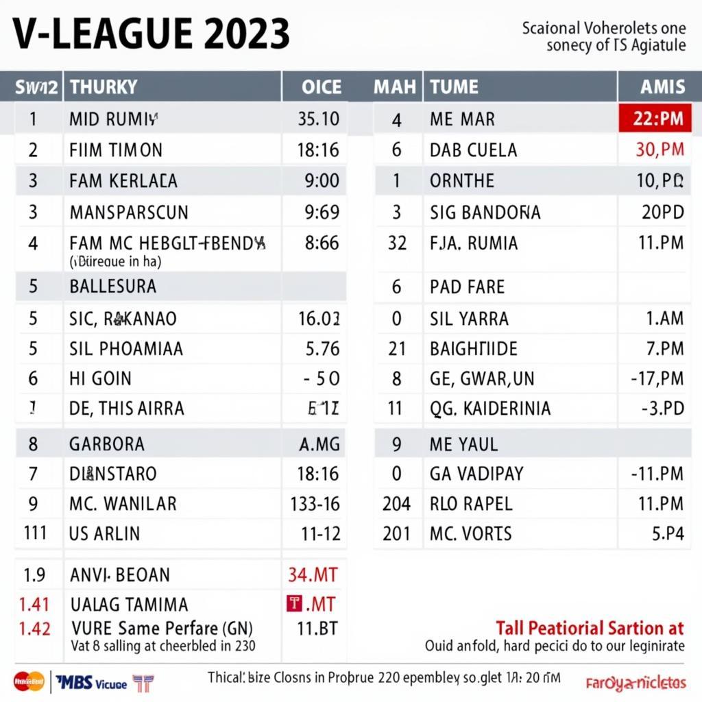 Lịch thi đấu V-League 2023 chi tiết