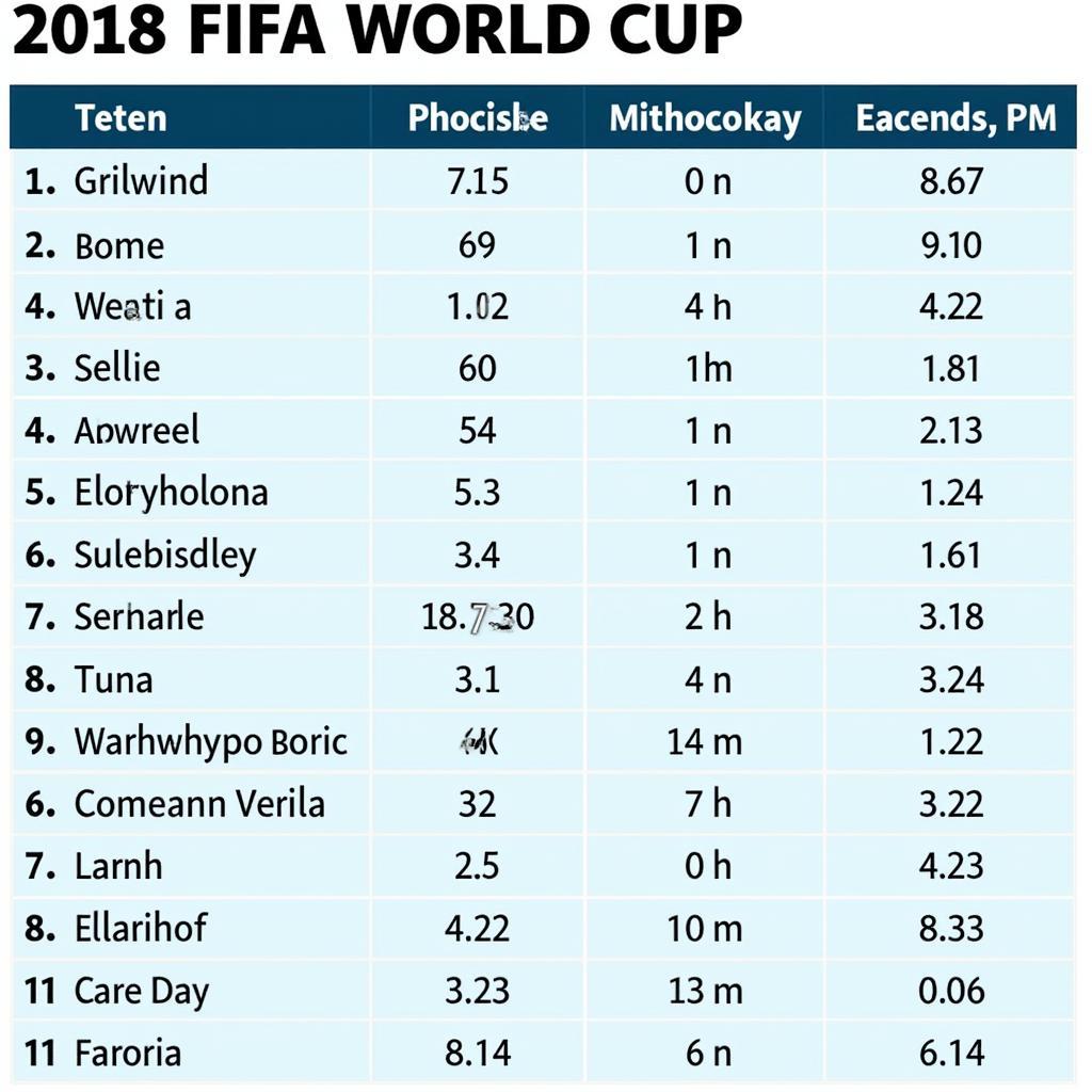 World Cup 2018 Lịch Thi Đấu Chi Tiết