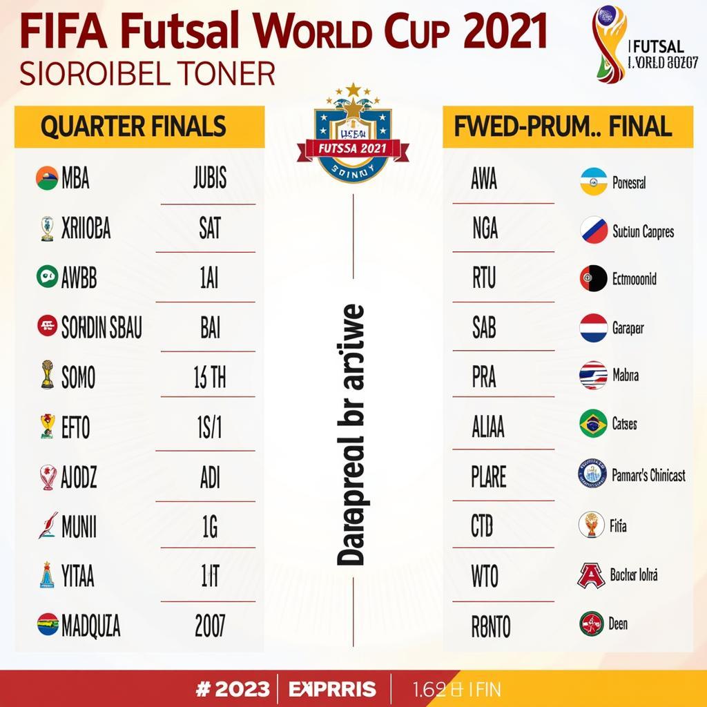 Lịch thi đấu vòng loại trực tiếp World Cup Futsal 2021