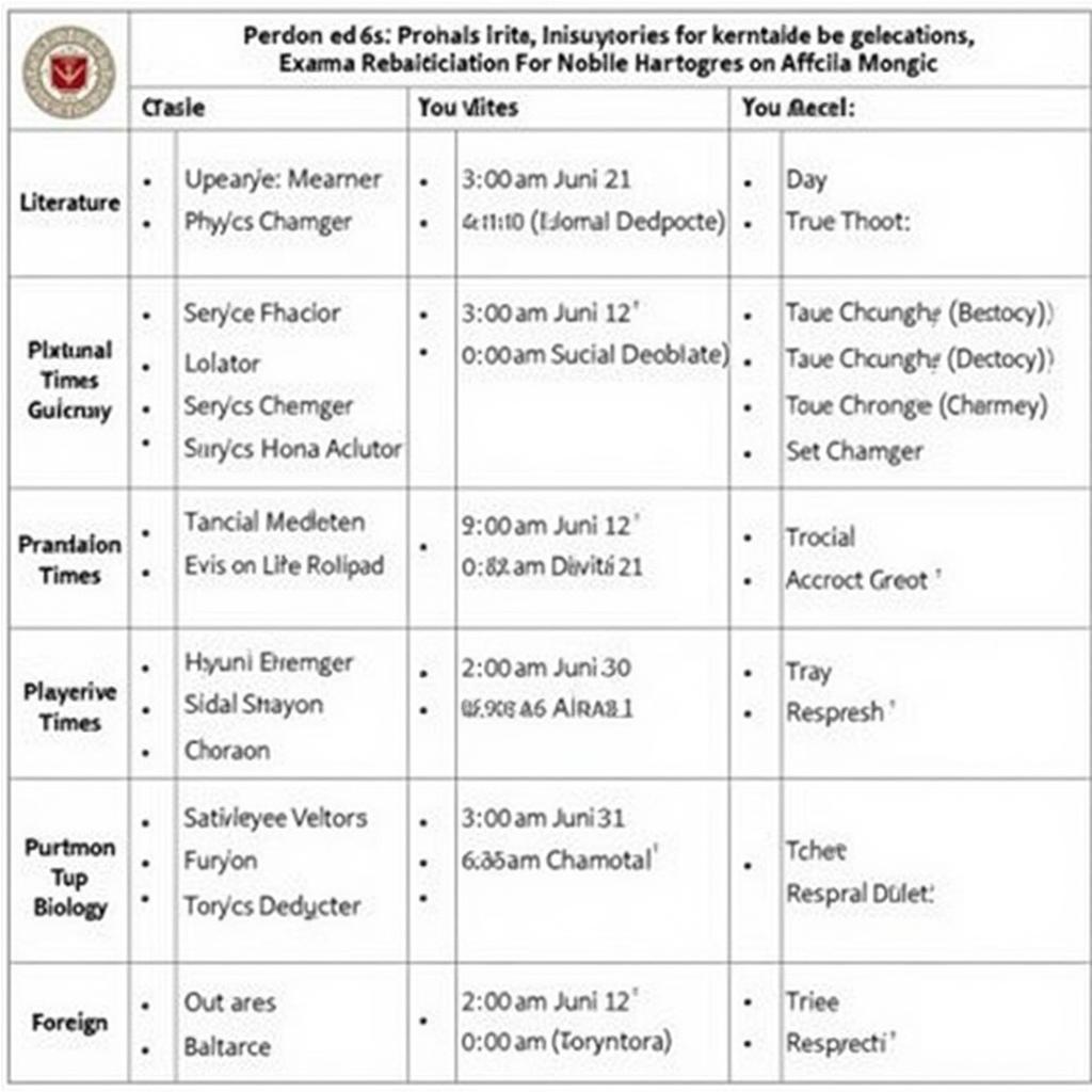 Lịch thi PTTH 2018 chi tiết