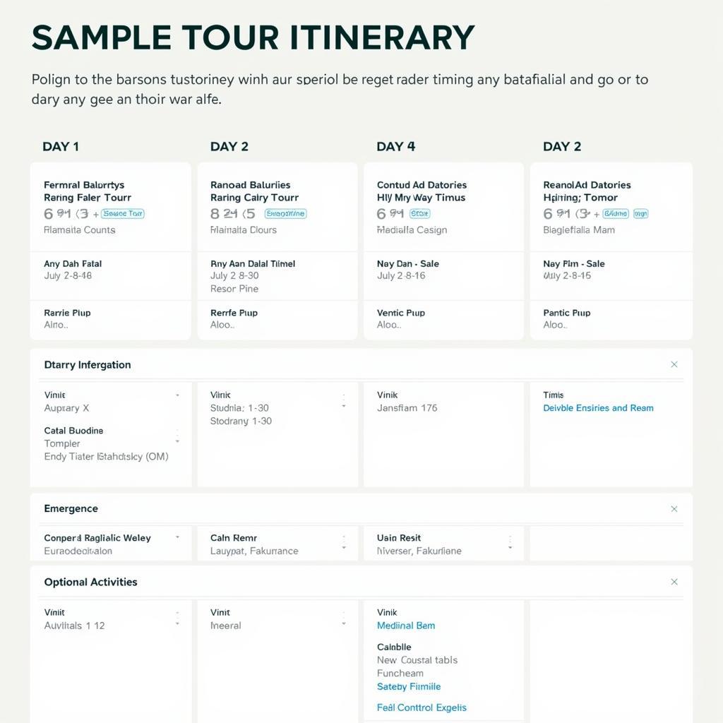 Designing a Tour Itinerary in English