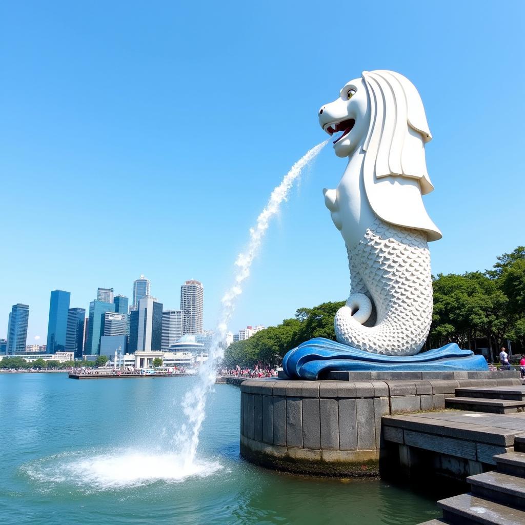 Tượng sư tử biển Merlion tại Singapore