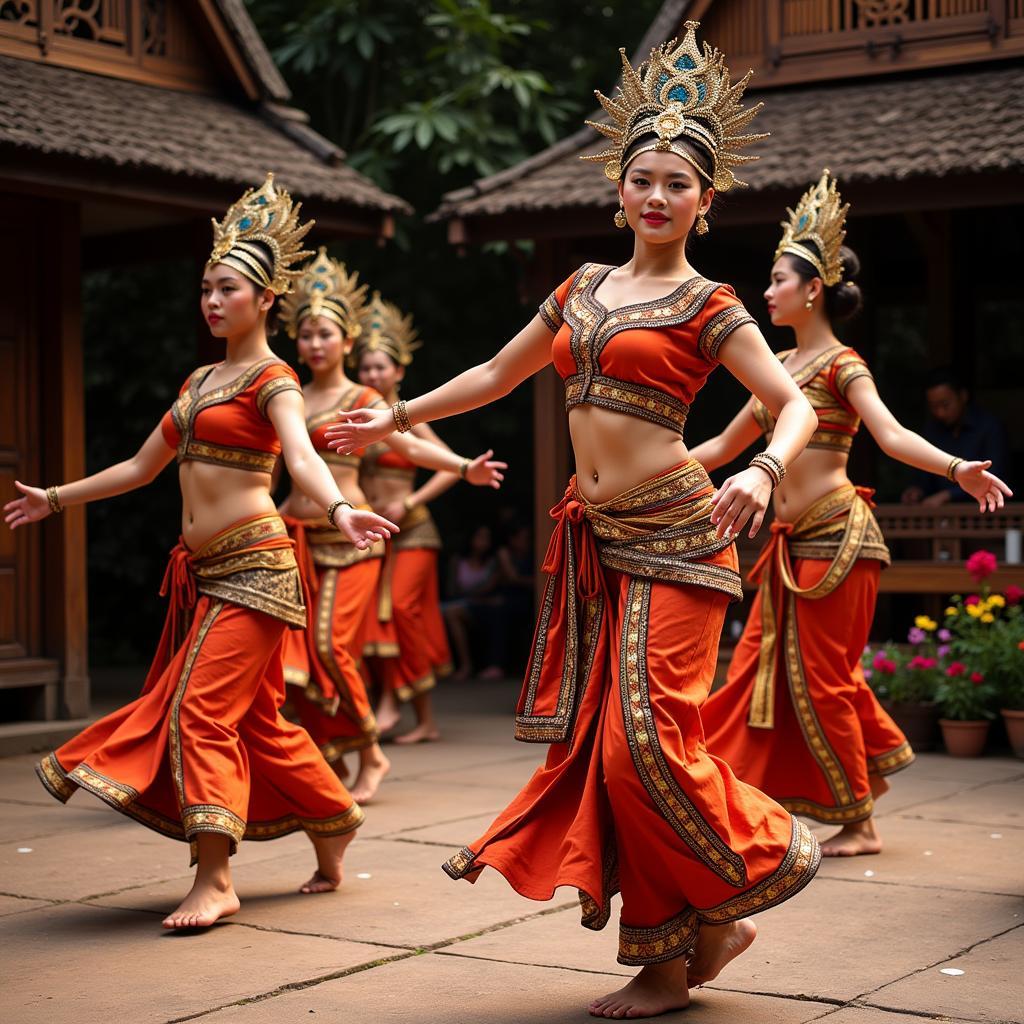 Múa Apsara tại Làng Văn hóa Khmer Trà Vinh