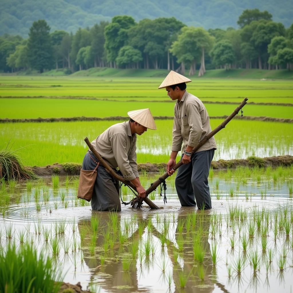 Người Văn Lang trồng lúa nước