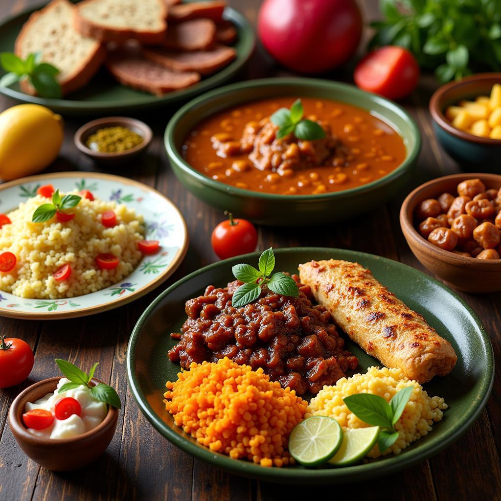 Thưởng thức ẩm thực Brazil đa dạng và phong phú với Feijoada, Churrasco và các loại trái cây nhiệt đới tươi ngon.