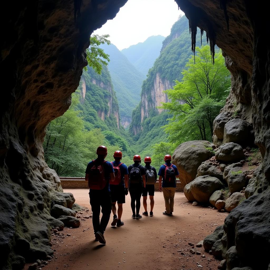 Hình ảnh du khách tham gia tour du lịch Phong Nha - Kẻ Bàng, khám phá hang động và thiên nhiên xung quanh