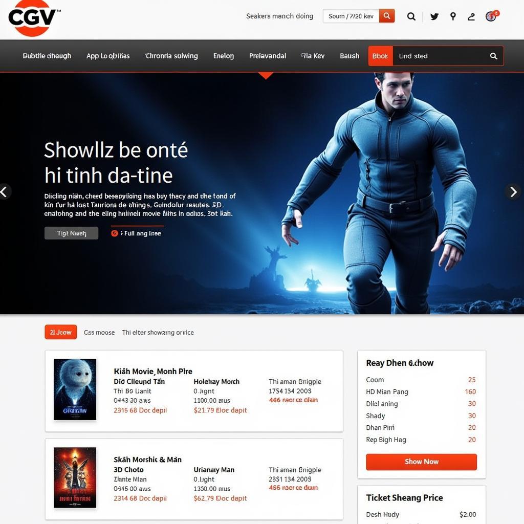 Tra cứu lịch chiếu phim CGV Hà Tĩnh trên website