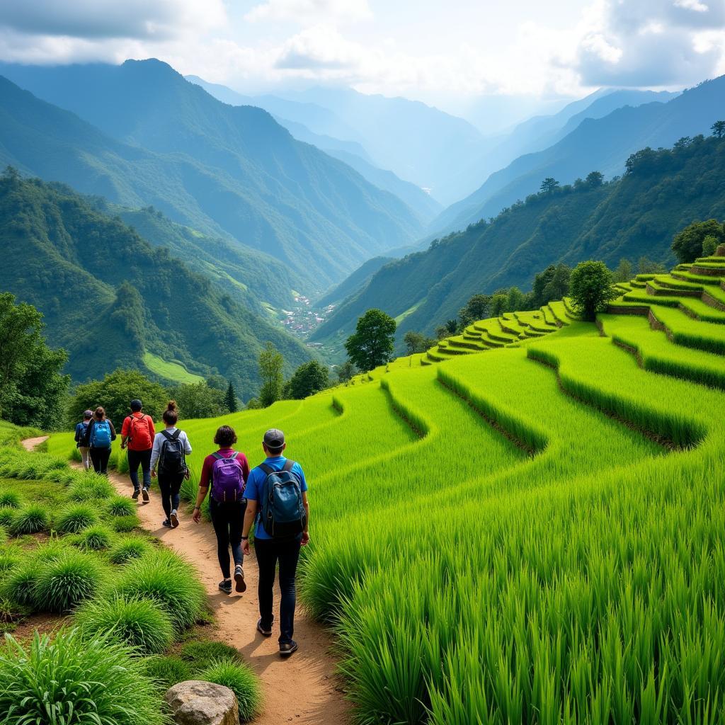 Trekking giữa thiên nhiên hùng vĩ Sapa